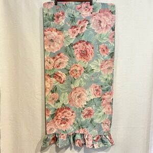 2 VTG Floral Ruffle King Pillowcases JP Stevens Pink Peonies No Iron Percale USA